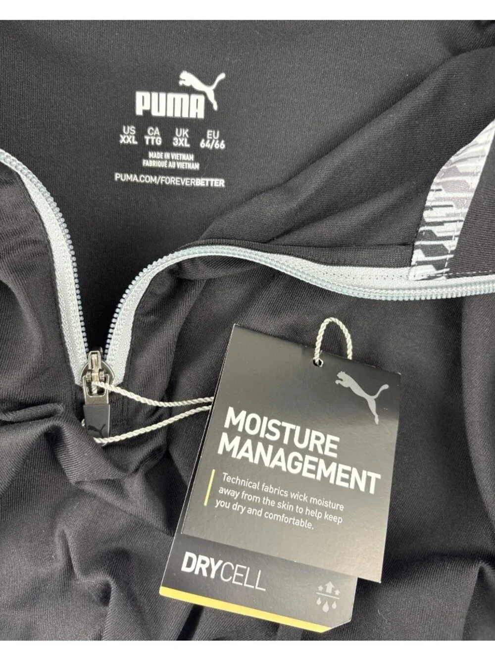 PUMA NWT Black Quarter-Zip Pullover DryCELL Men's Sporty Gorpcore Activewear